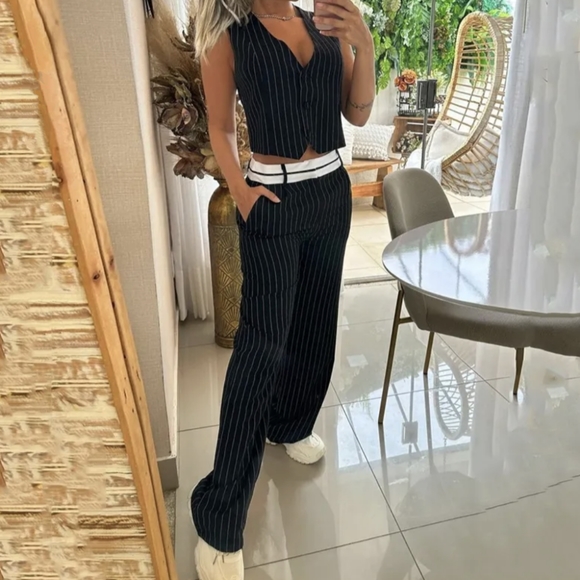 Pants - Pinstripe vest and pants set